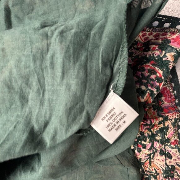 New Jennifer & Grace Elastic Waist Mini Skirt Medium Green Paisley CT2481M $69 - Picture 4 of 9